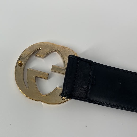 Gucci Authentic Black and Gold belt 💯 Authentic - Picture 12 of 12